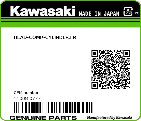 Product image: Kawasaki - 11008-0777 - HEAD-COMP-CYLINDER,FR  0