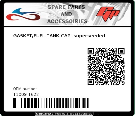 Product image:  - 11009-1622 - GASKET,FUEL TANK CAP  superseeded  0