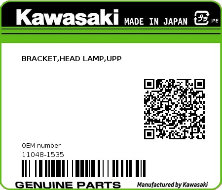 Product image: Kawasaki - 11048-1535 - BRACKET,HEAD LAMP,UPP  0