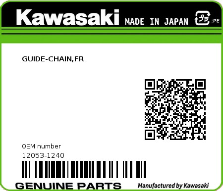 Product image: Kawasaki - 12053-1240 - GUIDE-CHAIN,FR  0