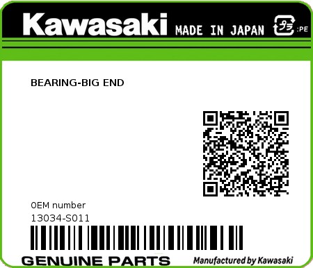 Product image: Kawasaki - 13034-S011 - BEARING-BIG END  0