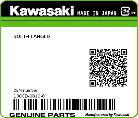 Product image: Kawasaki - 130CB-0810-0 - BOLT-FLANGED  0