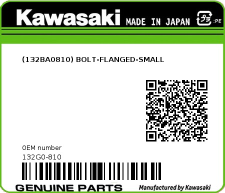 Product image: Kawasaki - 132G0-810 - (132BA0810) BOLT-FLANGED-SMALL  0