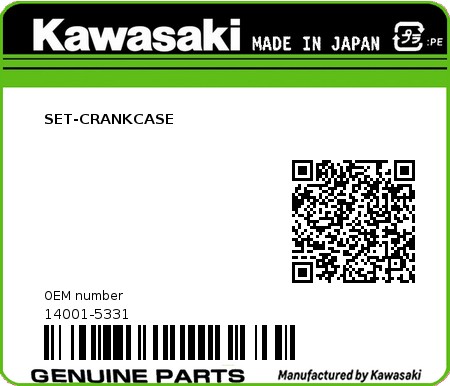 Product image: Kawasaki - 14001-5331 - SET-CRANKCASE  0