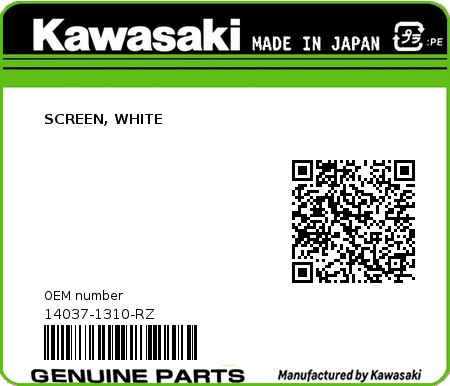 Product image: Kawasaki - 14037-1310-RZ - SCREEN, WHITE  0
