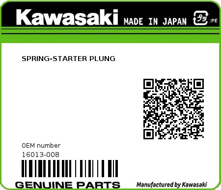 Product image: Kawasaki - 16013-008 - SPRING-STARTER PLUNG  0