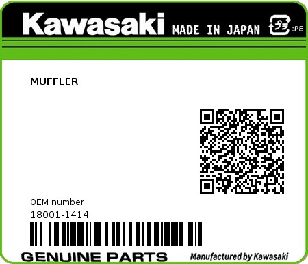 Product image: Kawasaki - 18001-1414 - MUFFLER  0