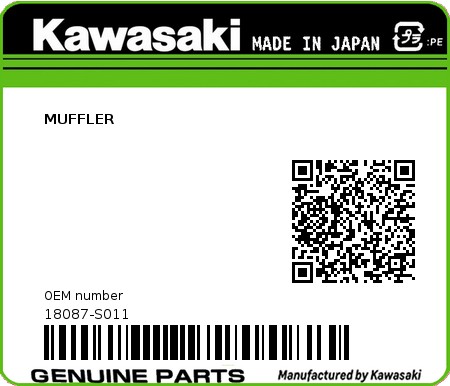 Product image: Kawasaki - 18087-S011 - MUFFLER  0