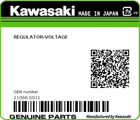 Product image: Kawasaki - 21066-S011 - REGULATOR-VOLTAGE  0