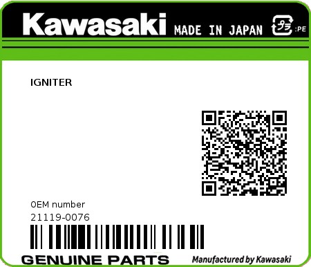 Product image: Kawasaki - 21119-0076 - IGNITER  0
