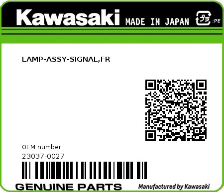 Product image: Kawasaki - 23037-0027 - LAMP-ASSY-SIGNAL,FR  0