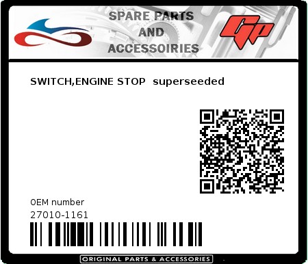 Product image:  - 27010-1161 - SWITCH,ENGINE STOP  superseeded  0