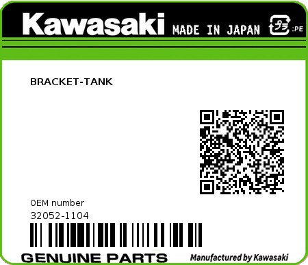 Product image: Kawasaki - 32052-1104 - BRACKET-TANK  0