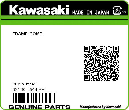 Product image: Kawasaki - 32160-1644-AM - FRAME-COMP  0
