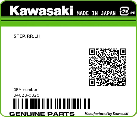 Product image: Kawasaki - 34028-0325 - STEP,RR,LH  0