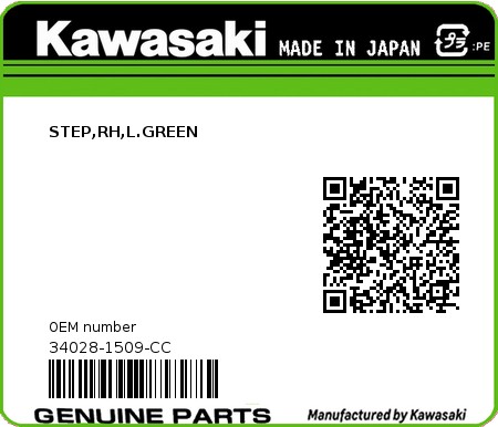 Product image: Kawasaki - 34028-1509-CC - STEP,RH,L.GREEN  0