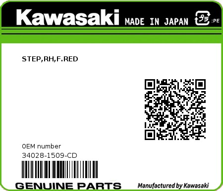 Product image: Kawasaki - 34028-1509-CD - STEP,RH,F.RED  0