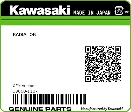 Product image: Kawasaki - 39060-1187 - RADIATOR  0