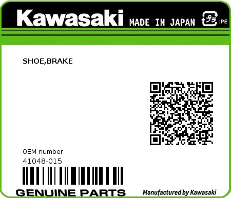 Product image: Kawasaki - 41048-015 - SHOE,BRAKE  0