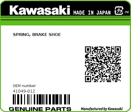 Product image: Kawasaki - 41049-012 - SPRING, BRAKE SHOE  0