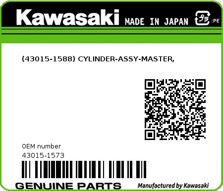 Product image: Kawasaki - 43015-1573 - (43015-1588) CYLINDER-ASSY-MASTER,  0