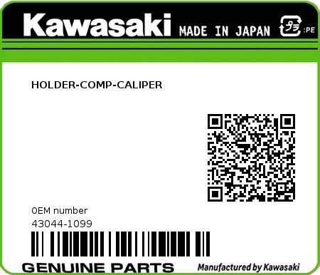 Product image: Kawasaki - 43044-1099 - HOLDER-COMP-CALIPER  0