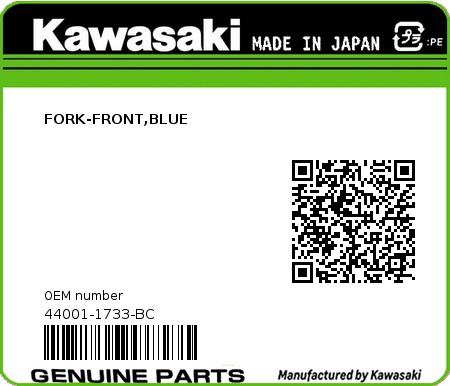 Product image: Kawasaki - 44001-1733-BC - FORK-FRONT,BLUE  0
