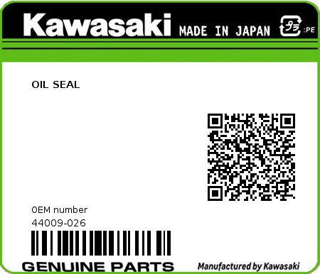 Product image: Kawasaki - 44009-026 - OIL SEAL  0