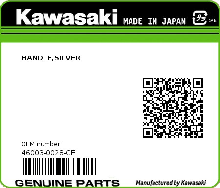Product image: Kawasaki - 46003-0028-CE - HANDLE,SILVER  0