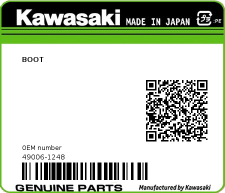 Product image: Kawasaki - 49006-1248 - BOOT  0