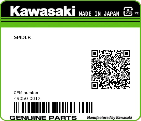 Product image: Kawasaki - 49050-0012 - SPIDER  0