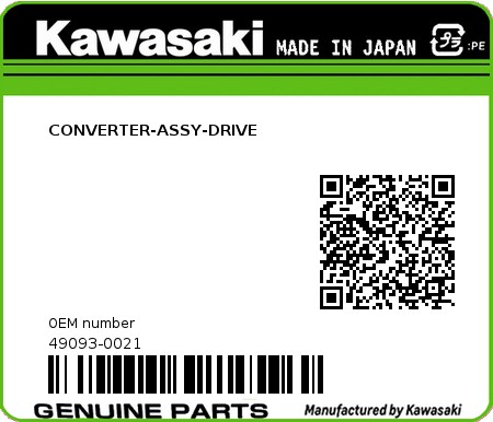 Product image: Kawasaki - 49093-0021 - CONVERTER-ASSY-DRIVE  0