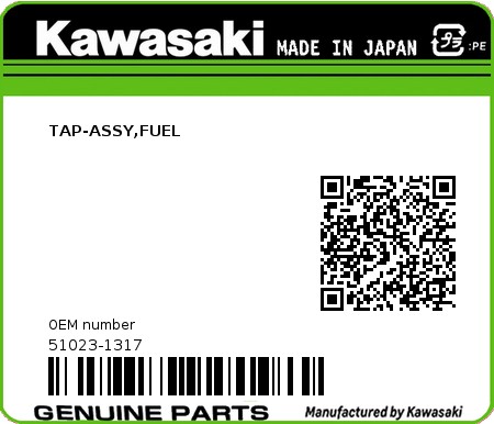 Product image: Kawasaki - 51023-1317 - TAP-ASSY,FUEL  0