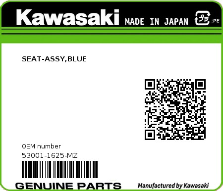 Product image: Kawasaki - 53001-1625-MZ - SEAT-ASSY,BLUE  0