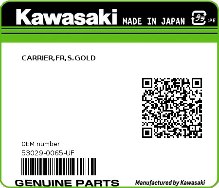 Product image: Kawasaki - 53029-0065-UF - CARRIER,FR,S.GOLD  0