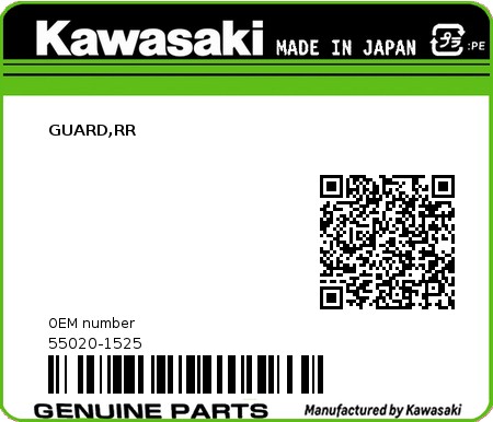 Product image: Kawasaki - 55020-1525 - GUARD,RR  0