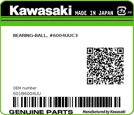 Product image: Kawasaki - 601B6004UU - BEARING-BALL, #6004UUC3  0