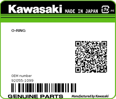 Product image: Kawasaki - 92055-1099 - O-RING  0