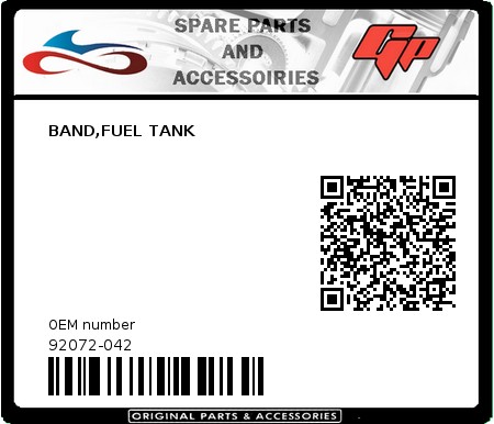 Product image:  - 92072-042 - BAND,FUEL TANK  0