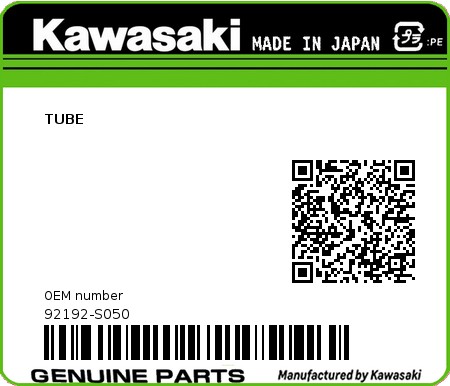 Product image: Kawasaki - 92192-S050 - TUBE  0