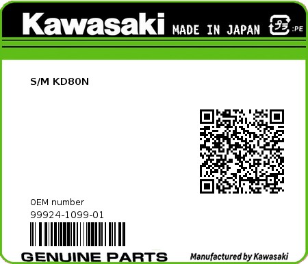 Product image: Kawasaki - 99924-1099-01 - S/M KD80N  0