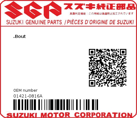 Product image: Suzuki - 01421-0816A - BOLT,STUD  0