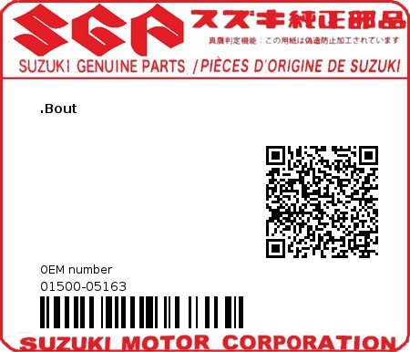 Product image: Suzuki - 01500-05163 - BOLT  0