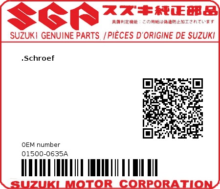 Product image: Suzuki - 01500-0635A - BOLT  0