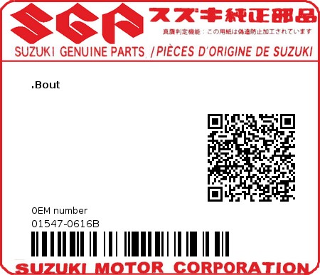 Product image: Suzuki - 01547-0616B - BOLT  0