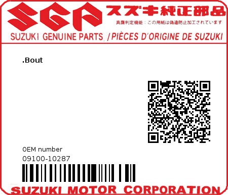 Product image: Suzuki - 09100-10287 - BOLT  0