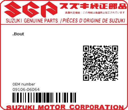 Product image: Suzuki - 09106-06064 - BOLT  0