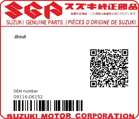 Product image: Suzuki - 09116-06152 - BOLT  0