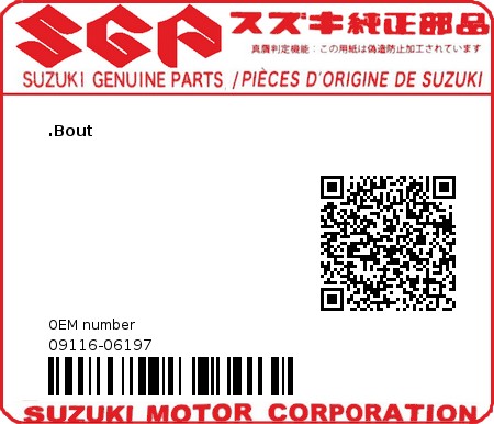 Product image: Suzuki - 09116-06197 - BOLT  0