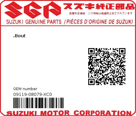 Product image: Suzuki - 09119-08079-XC0 - BOLT  0